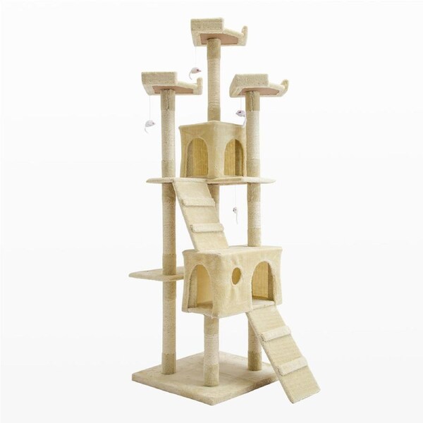 Cat Tree Multi Level Scratcher JUMBO 180cm BEIGE