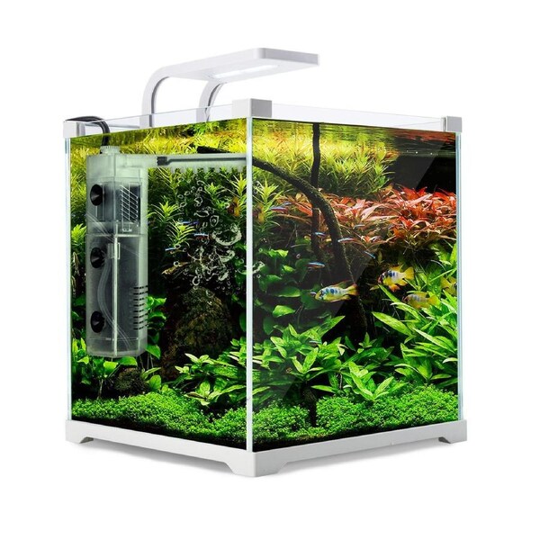 Aquarium Starfire Glass Fish Tank Set Filter Pump 16L