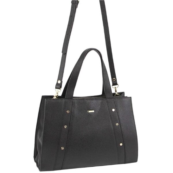 Morrissey Womens Italian Structured Leather Bag Tote Handbag Ladies - Black