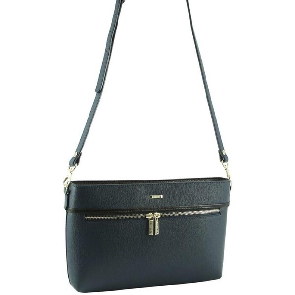 Morrissey Italian Structured Leather Cross Body Handbag (MO3028) Bag - Navy