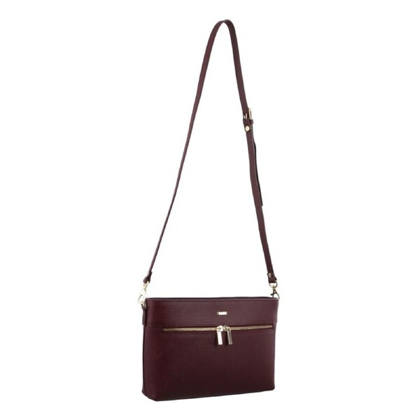 Morrissey Italian Structured Leather Cross Body Handbag (MO3028) Bag - Wine