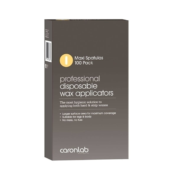 Caronlab Disposable Wooden Spatula Maxi 100 Pack Wax Waxing Sticks Applicators