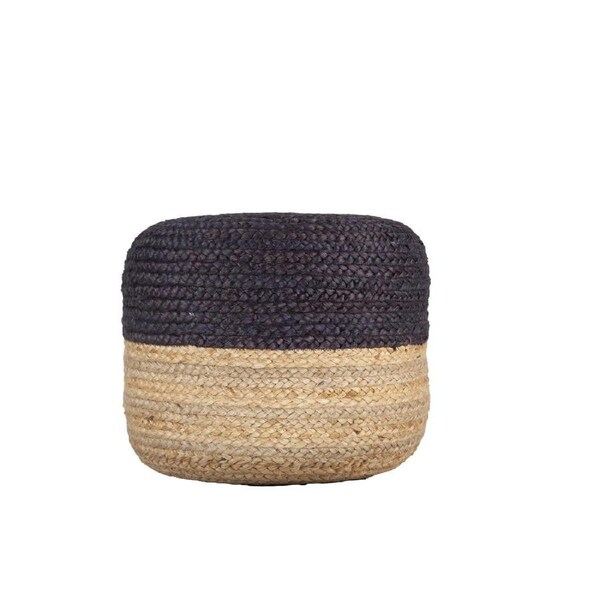 Ava Dual Color Jute Pouf NAT/ Blue