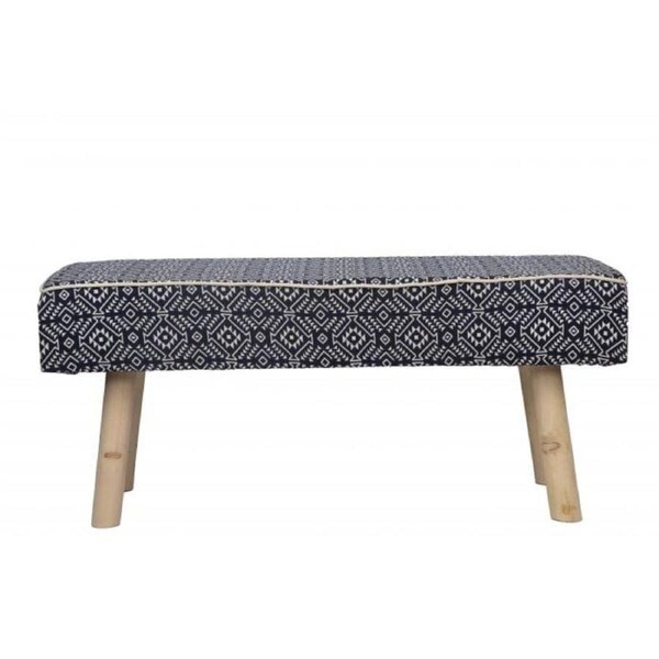 Ava Upholstered Bench Set BLACK Type 2