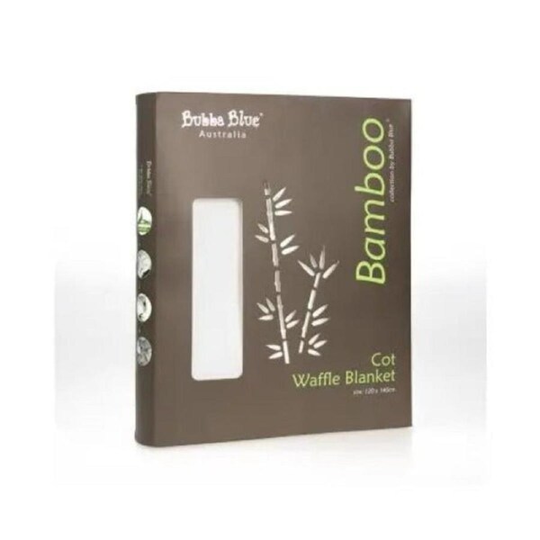 Bamboo White Waffle Blanket - Bubba Blue