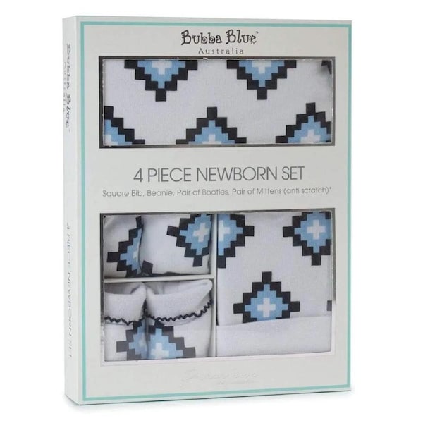 Newborn Layette Set 4 Pack - Bubba Blue