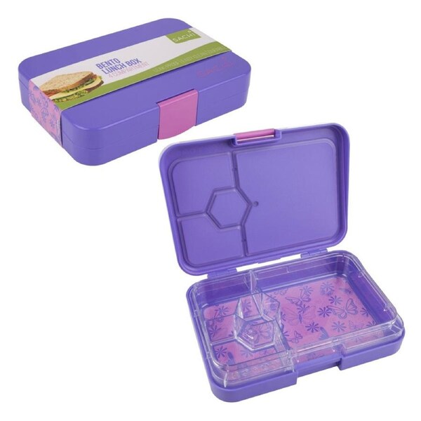 Sachi 4 Compartment Bento Lunch Box Butterflies School Students Food Storage