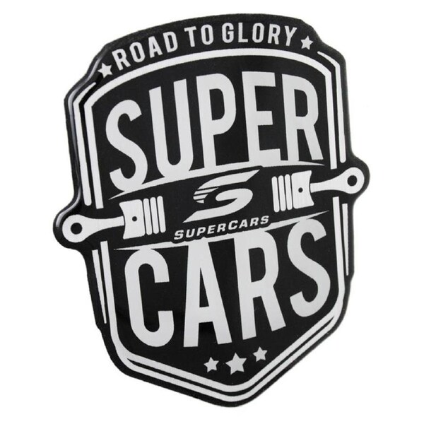 V8 Supercars Road to Glory Black Chrome Logo Domed Automotive Decal Emblem Sticker