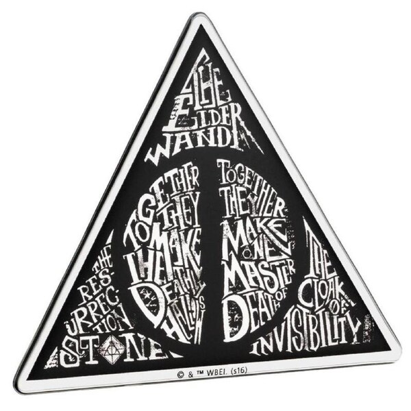 Deathly Hallows Premium Chrome Domed Logo Automotive Decal Sticker Badge Emblem