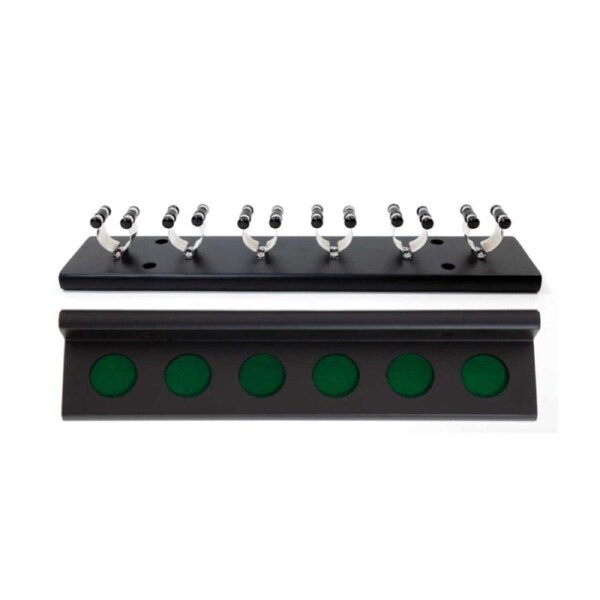 Pool Snooker Billiard Cue Rack Black Holds 6 Sticks