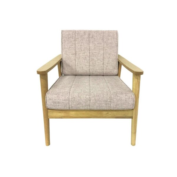 6IXTY Mia Scandinavian Fabric Accent Armchair Wooden Frame - Light Dusk
