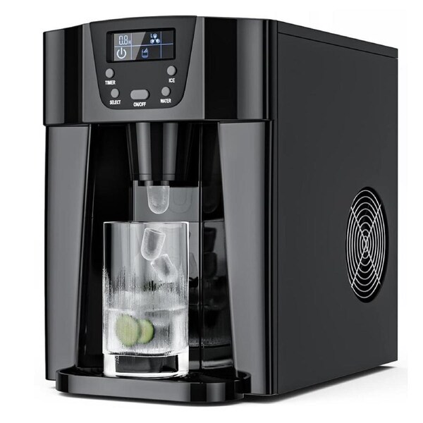 Portable Ice Cube Maker Machine with 2L Water Dispenser Home Commercial Fast Freezer Black