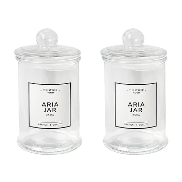 6x Apothecary Glass Jars 2.5L Large Kitchen Storage Food Candle Decor Bottle