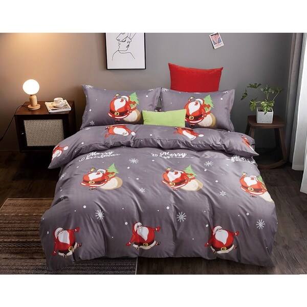 Christmas Santa Quilt/Doona/Duvet Cover (Super King Size Bed) M425