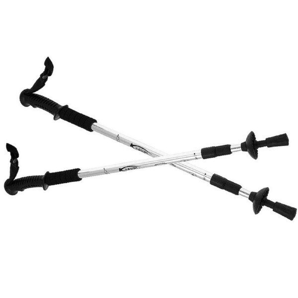 Kabuda Trekking Hiking Walking Poles Sticks Pair - Silver
