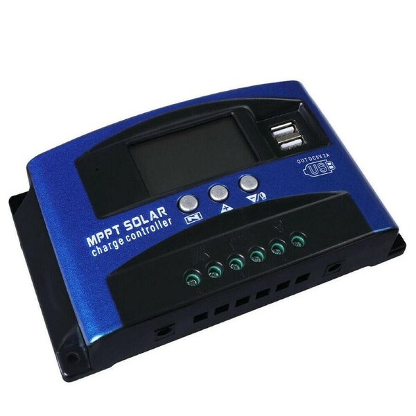 Ozoffer 50A Solar Panel Charge Controller 12V 24V Regulator Auto Dual USB Mppt
