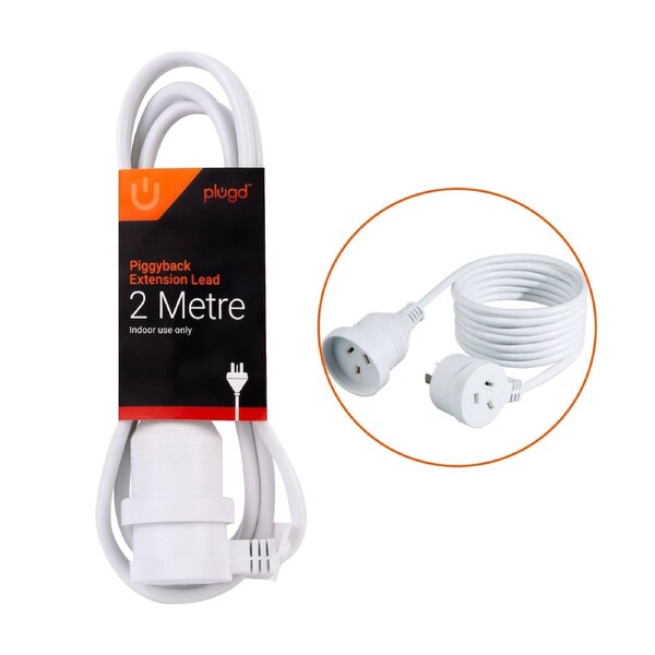 2 Meters Piggyback Extension Power Outlets Lead