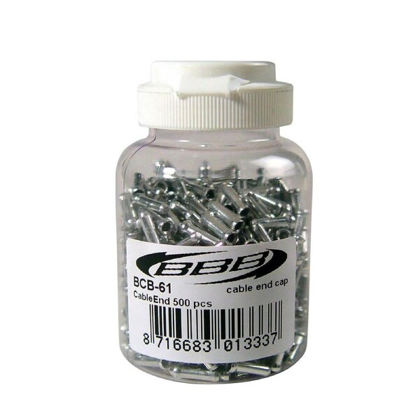 BBB Cycling Brake Cable Stop - Alloy 500Pcs 1.8mm - Silver - Silver