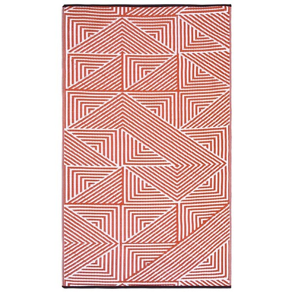 Recycled Plastic Outdoor Rug and Mat Reversible Waterproof Tokyo Burnt Orange - 180 x 270 cm - Weatherproof Rug, Recycled Plastic, Sustainable, Eco Friendly UV Resistant, Durable Outdoor, Patio Rug