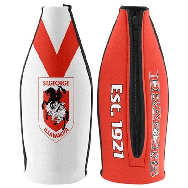 St George Illawarra Dragons TALLIE LONG NECK Beer Wine Bottle Zip Cooler (includes Carry Strap)