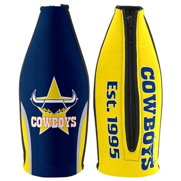 North QLD Queensland Cowboys TALLIE LONG NECK Beer Wine Bottle Zip Cooler (includes Carry Strap)