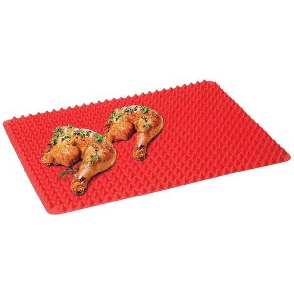 Avanti Silicone Mat Fat Reducing Cooking/Baking/Oven Non-stick Tray Sheet Red