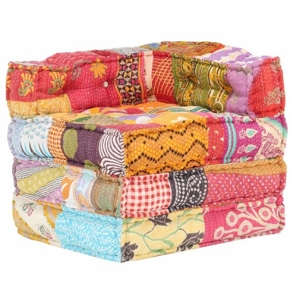 Modular Pouffe Patchwork Fabric vidaXL