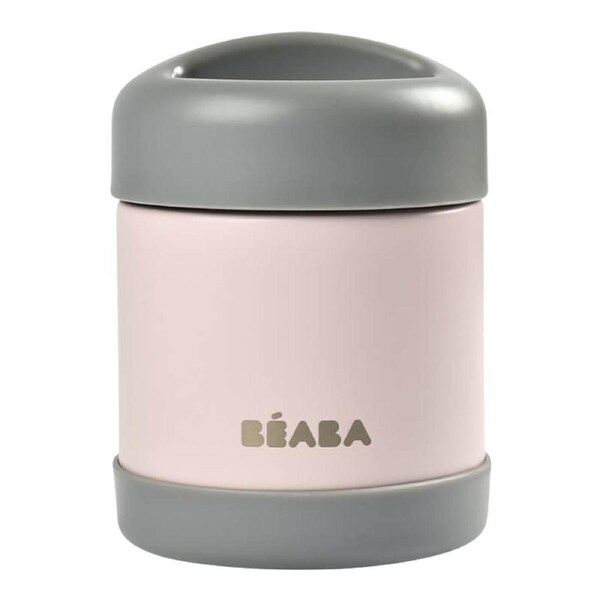 Beaba Stainless Steel Isothermal Portion 300ml - Dark Mist / Light Pink