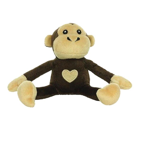 Tuffy Mighty Toy Safari Series Jr Max The Monkey Plush Dog Toy Brown