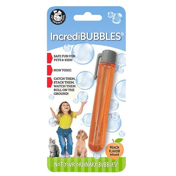 Pet Qwerks Incredibubbles Infused Bubbles Dog Toy Peach Flavour