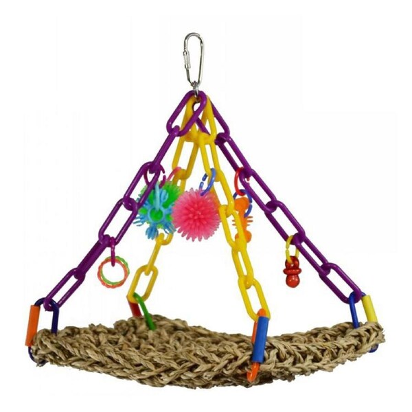 SuperBird Mini Flying Trapeze Swing Sea Grass Mat Bird Toy Assorted 22 x 17cm