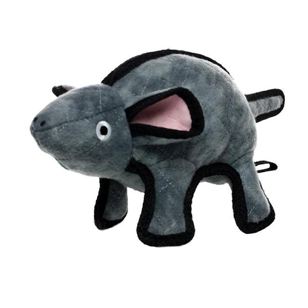 Tuffy Barnyard Series Mo The Grey Mouse Plush Dog Toy