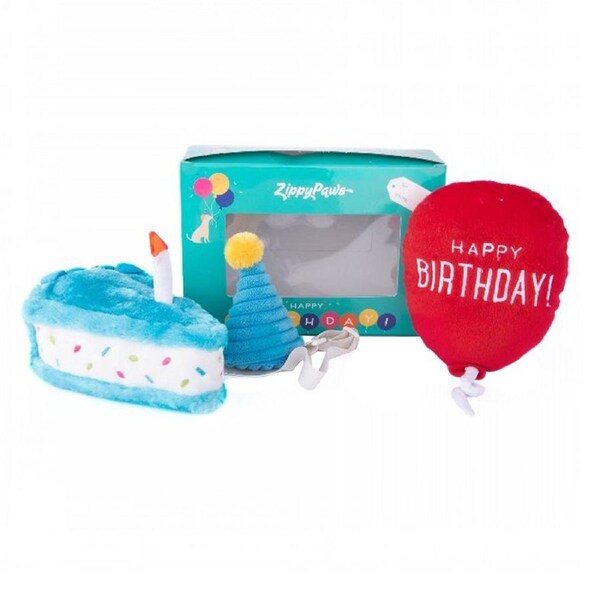 Zippy Paws Birthday Box Set Plush Dog Toy 3 Pack