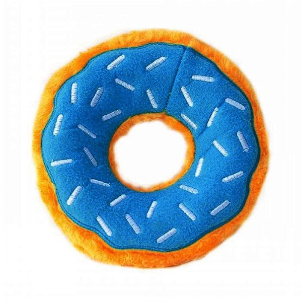 Zippy Paws Donutz Blueberry Plush Dog Squeaker Toy 17.5cm x 5cm