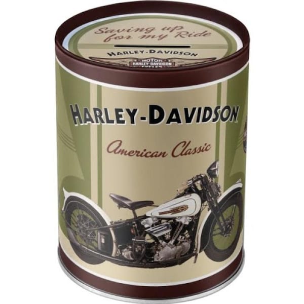 Harley Davidson American Classics German Made Tin Round Money Box