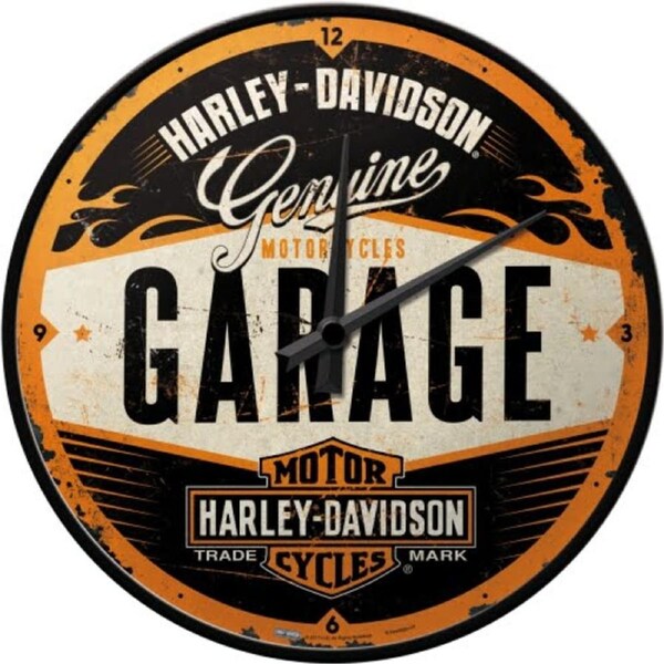 Harley Davidson Garage Old School Retro Wall Clock Man Cave