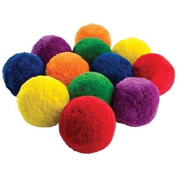 Assorted Bag of 18 Coloured Parachute Fleece Balls