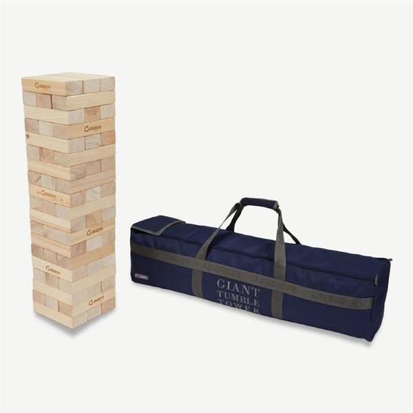 Giant Tumble Tower - Pine. 85cm - 150cm+ with Commercial Grade Carry Bag