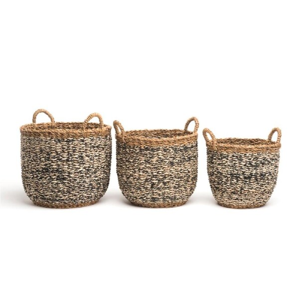 Ebony (Set Of 3) Handmade Seagrass & Jute Basket