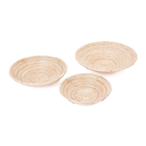 Naini (Set of 3) Handmade Cane Decorative Fruit Bowls