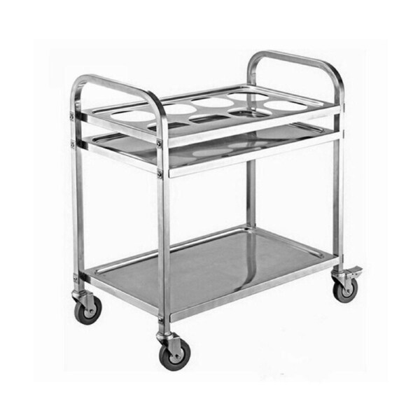 SOGA 2 Tier Stainless Steel 8 Compartment Seasoning Trolley