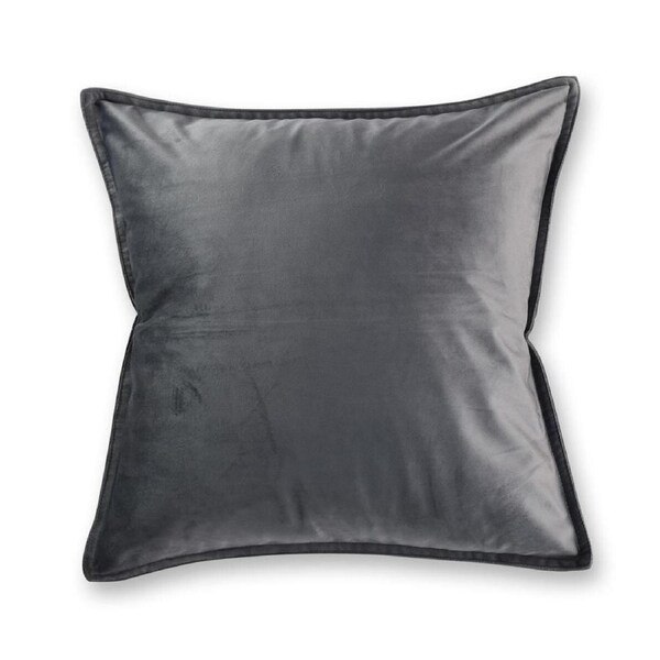 Velvet Cushion Square Charcoal