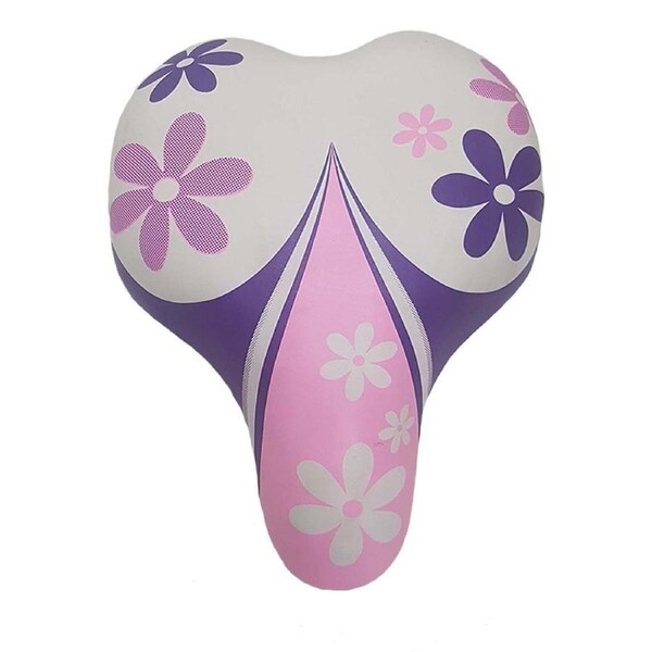 DDK Junior Girls Sculpted Padded Bike Seat with Clamp Pink Purple