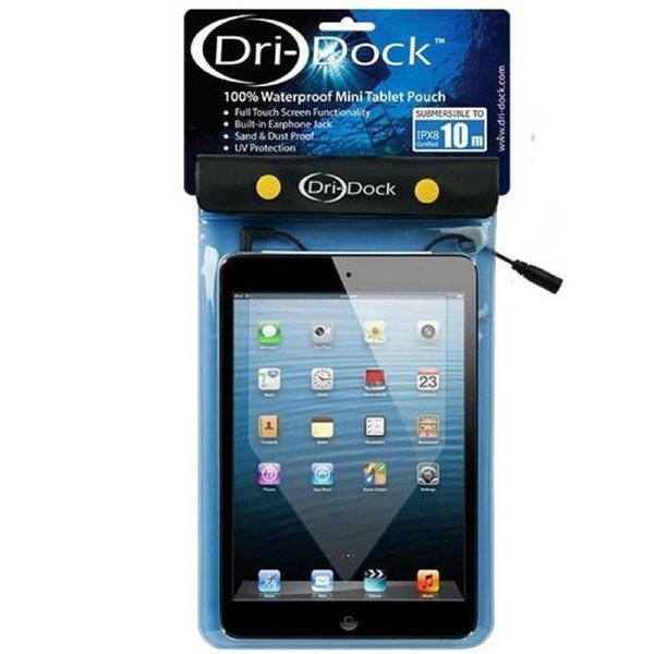 Dri-Dock 10m Waterproof Mini Tablet Pouch Cover 10.5 x 18cm (Blue)