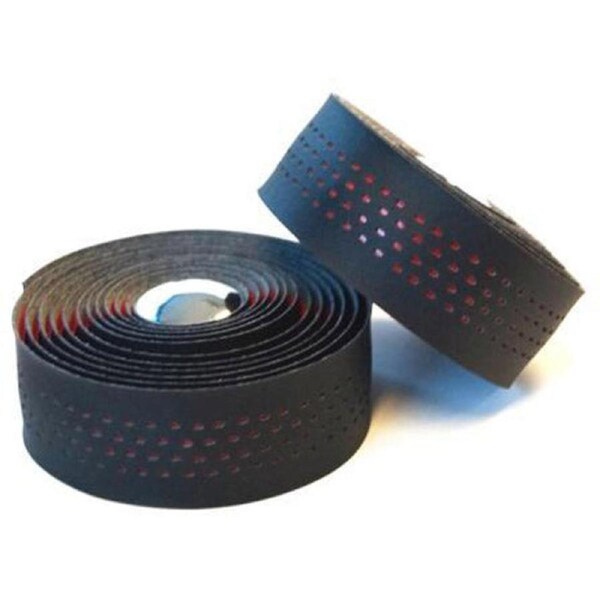 Endzone Handlebar Cushion Tape Black Microfibre + Red Shockproof w/plugs