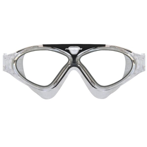 Mirage Lethal Black Adult Oversize Swimming Goggles with Silicone Ear Plugs