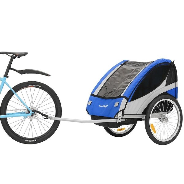ProSeries 2-Seat Blue Multi-Use Bike Trailer and 3-Wheel Jogger Combo