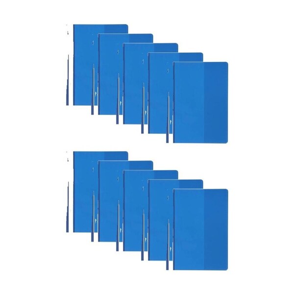 10PK Marbig A4 Flat Stationery File Storage Folder Paper/Document Organiser Blue
