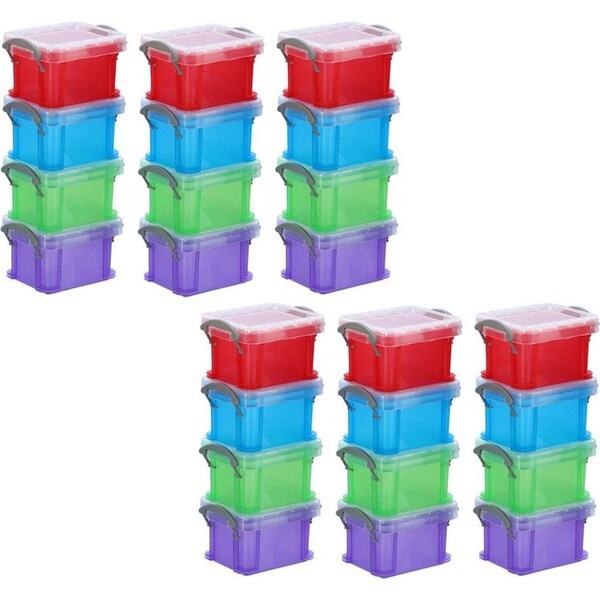 24pc Boxsweden 29cm Plastic Mini Stackable Storage Box Set/Holder Home Organiser