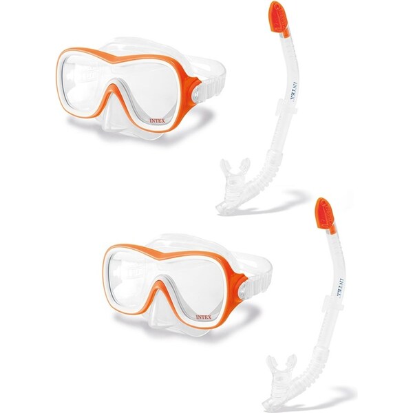 2x Intex Aqua Flow Sport Wave Rider Swim Snorkeling Snorkel/Goggles Kids 8y+ YL